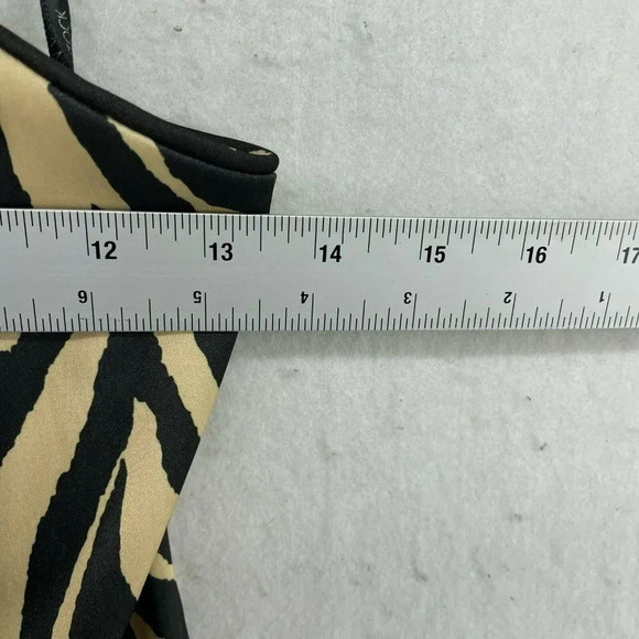 Jessica McClintock Gunne Sax Dress Sz 9 Zebra Animal Print Strapless Cocktail - Picture 3 of 10